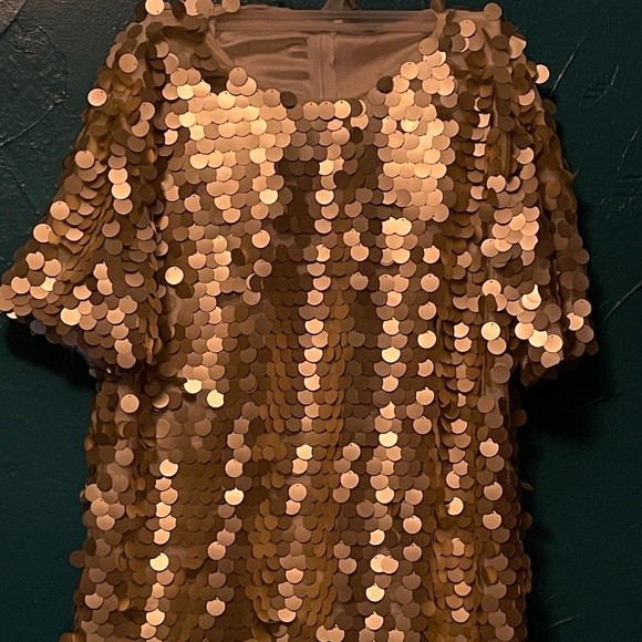 Beautiful Gold Sequin XL Blouse - Picture 1 of 6